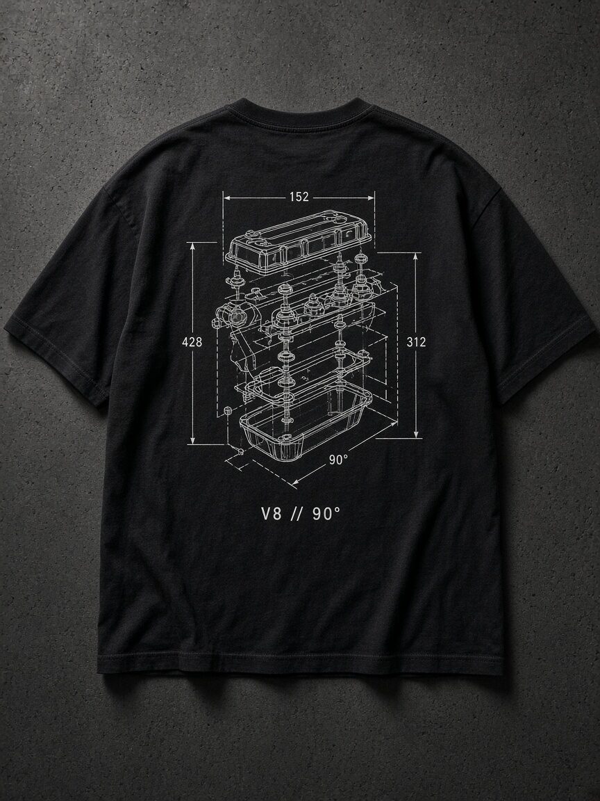 T-shirt Blueprint V8 — photo produit